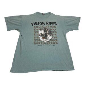 Vintage East‎ West Threads Pigeon Water Whitewater Rafting Shirt Adult XL